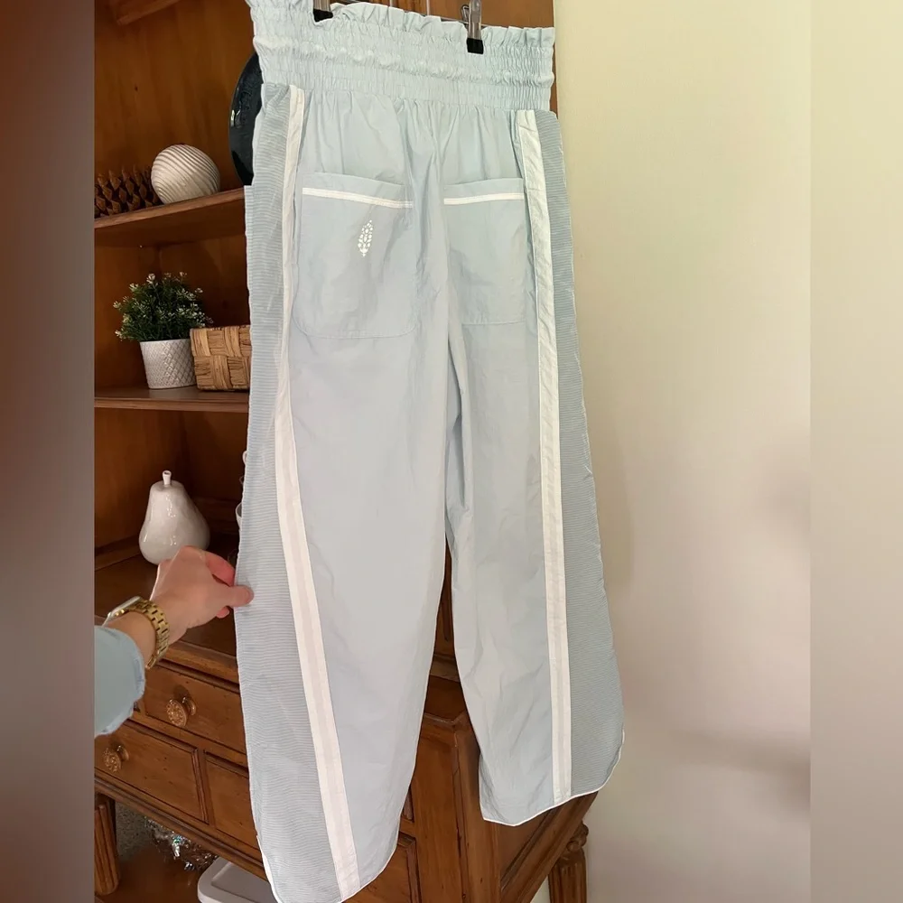 Free People Light Blue Track Pants with White Side Stripes- never worn! - Picture 2 of 2